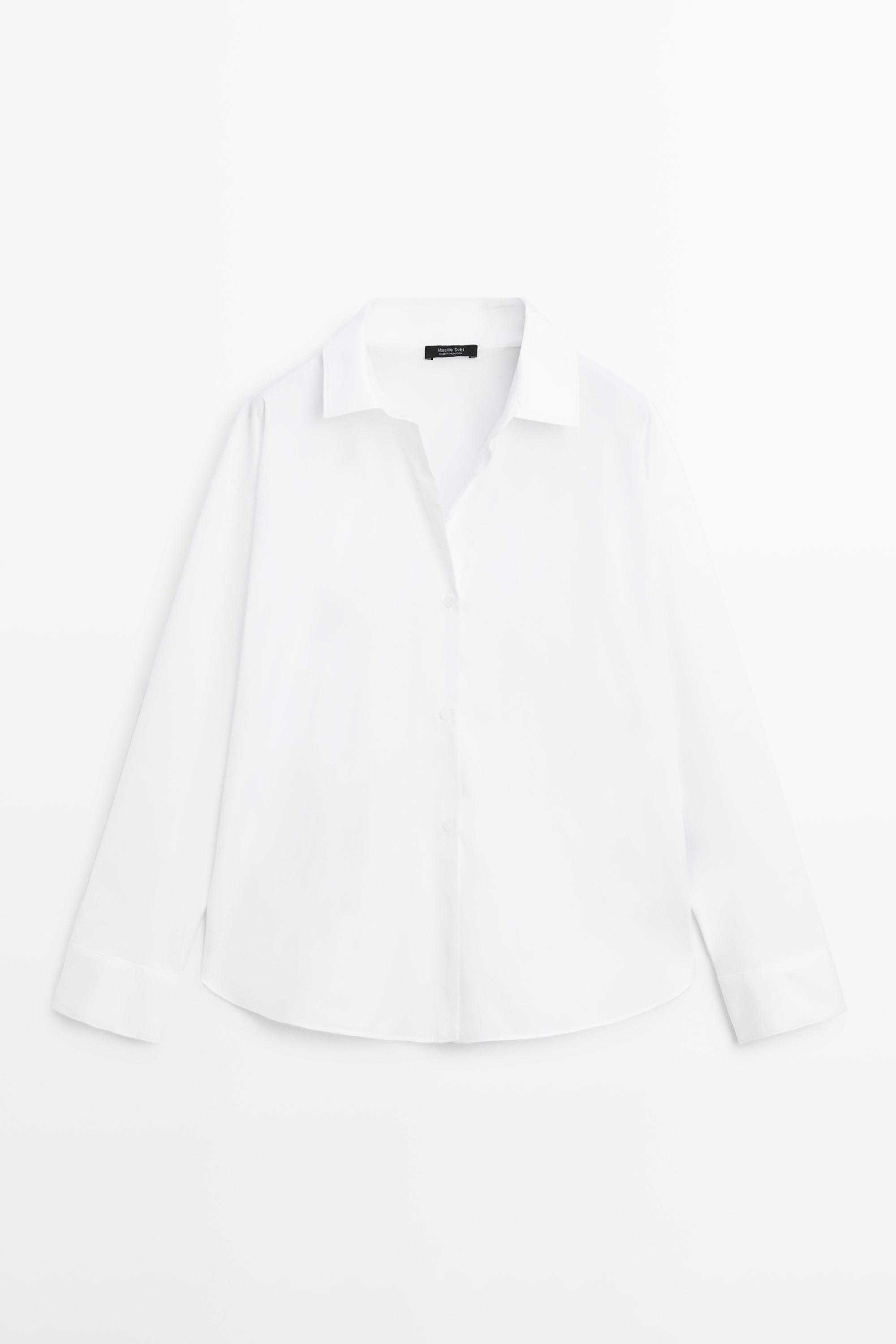 Chemise en popeline de coton à détail pince